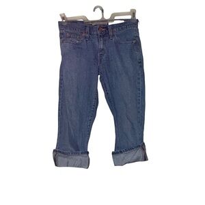 Levi's Women's Capri Jeans - Medium Blue Wash with Cuffed Hem